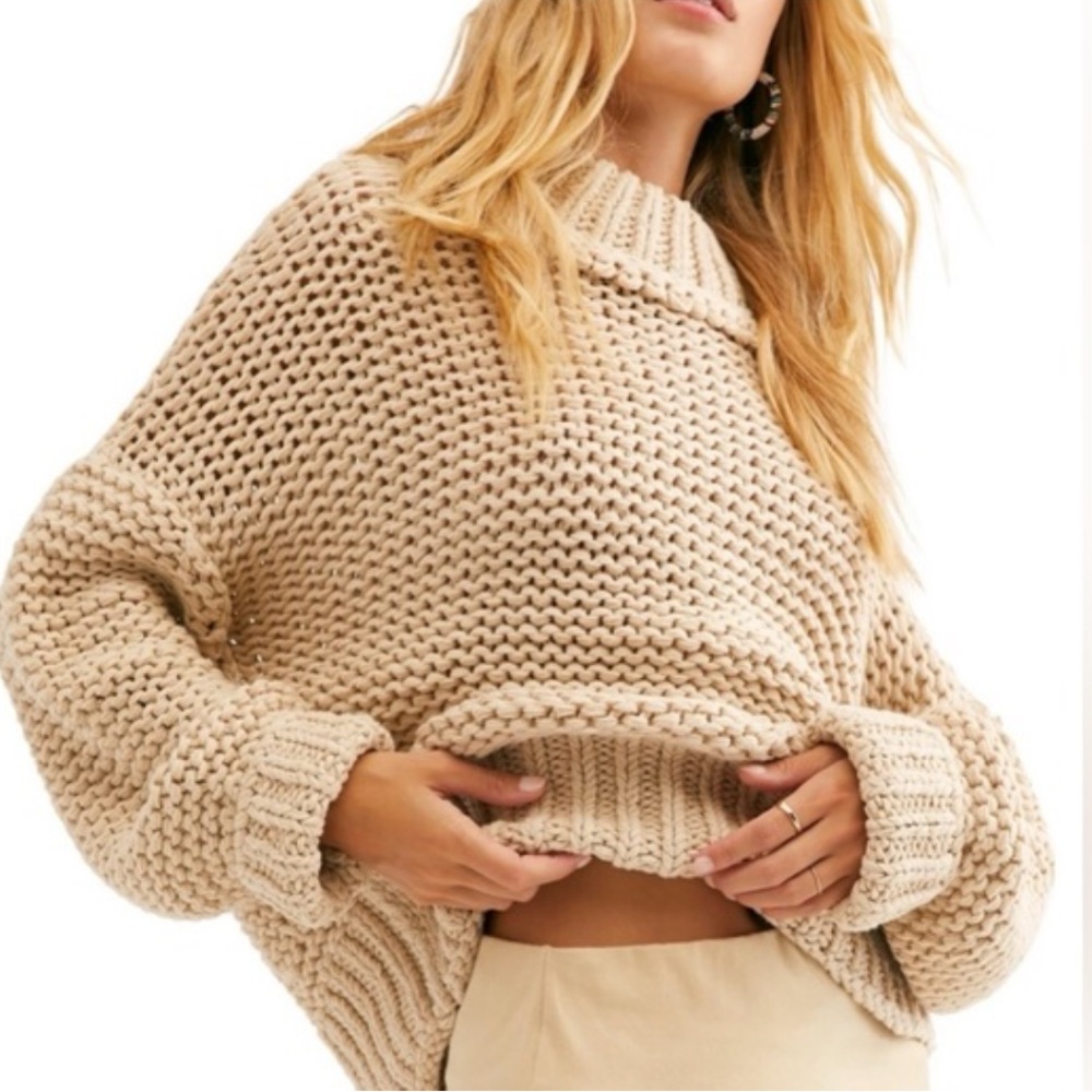 Chunky Cream Knit Turtleneck Sweater